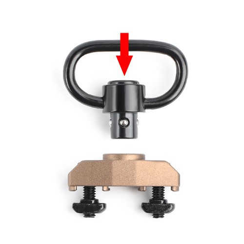 METAL QD HOOK FOR SLING WITH FIXATION FOR KEYMOD/M-LOK DARK EARTH [ME04022-T]