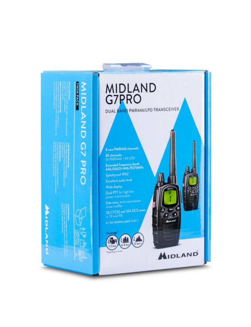 MIDLAND PAREJA DE TRANSCEPTORES PMR-LPD BIBANDA G7 PRO [C1090.13]