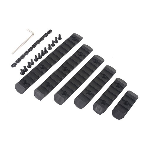 MP SET 6 SLITTE 20MM IN POLIMERO PER KEYMOD E M-LOK NERO [MP2013-B]