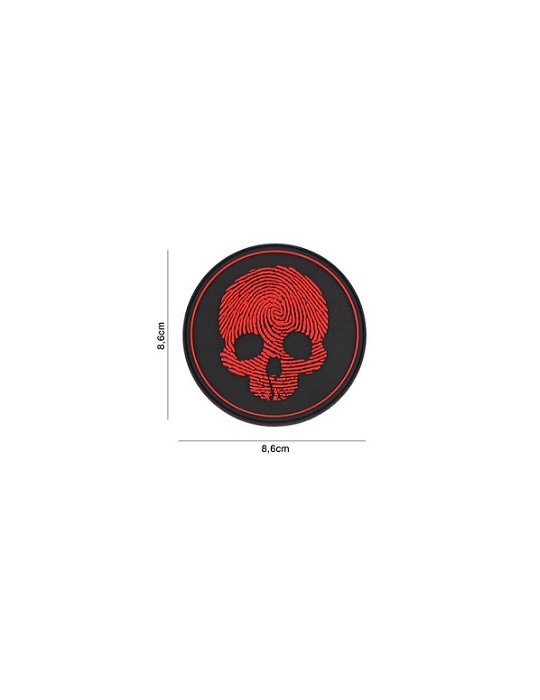 PATCH FINGERPRINT SKULL RED 3D PVC [444130-7210]