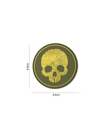 101 INC PATCH FINGERPRINT SKULL YELLOW 3D PVC [444130-7209]