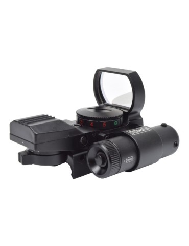 JS-TACTICAL RED DOT MULTI-RETICOLO CON LASER ROSSO NERO [JS-HD101] 2