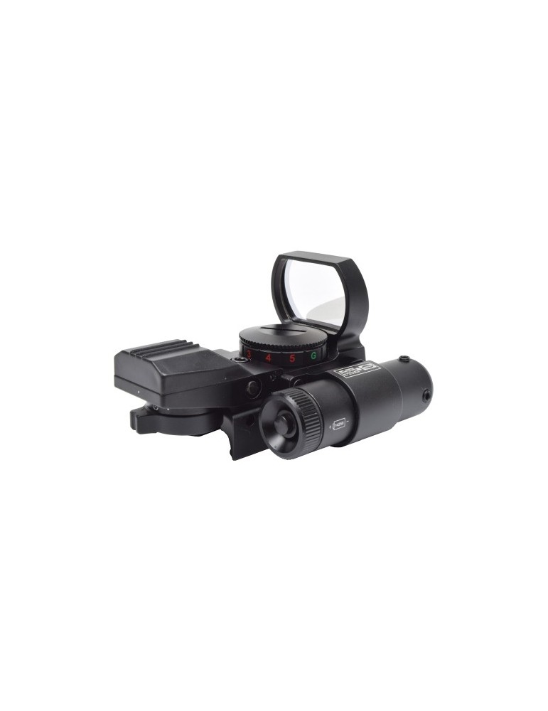 JS-TACTICAL RED DOT MULTI-RETICOLO CON LASER ROSSO NERO [JS-HD101]