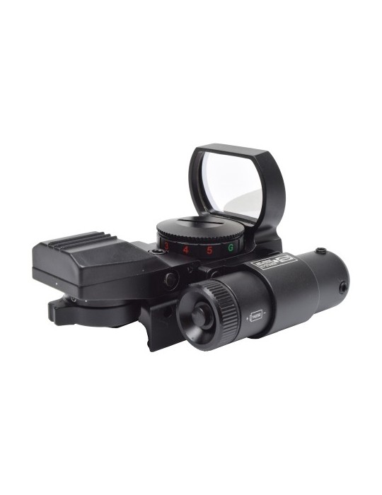 JS-TACTICAL RED DOT MULTI-RETICOLO CON LASER ROSSO NERO [JS-HD101]