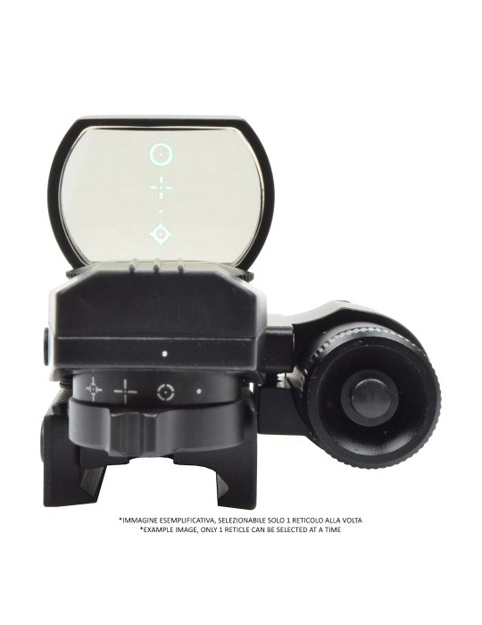 JS-TACTICAL RED DOT MULTI-RETICOLO CON LASER ROSSO NERO [JS-HD101]