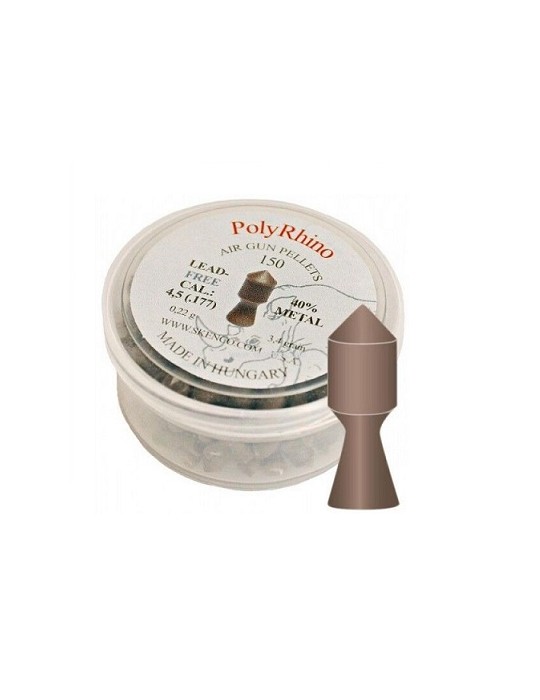 SKENCO PROIETTILE POLY RHINO 4,5mm 0,22g SENZA PIOMBO 150 PZ [ICM081]