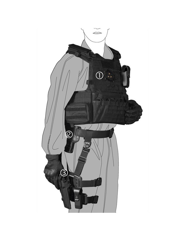 VEGA HOLSTER SISTEMA ROTATIVO E DI DISCONNESSIONE-CONNESSIONE RAPIDA DESERT BROWN [8K31D]