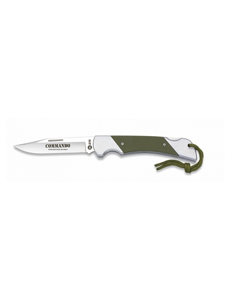 K25 FOLDING KNIFE ALUMINUM HANDLE BLADE 8,5 CM GREEN [18643]
