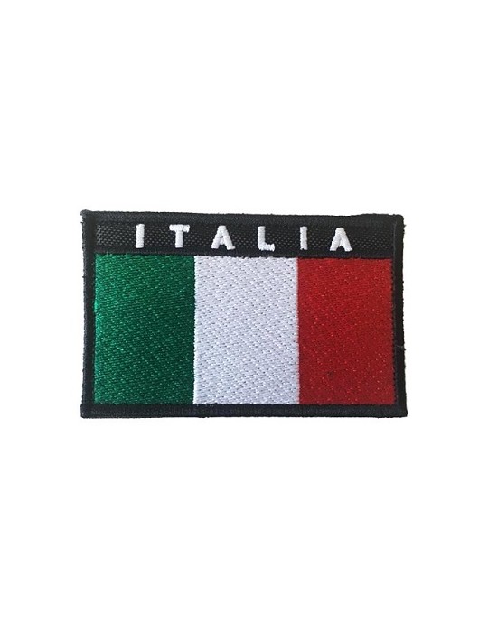 PATCH BANDIERA ITALIANA RICAMATA CON VELCRO  [D5-BIR02]