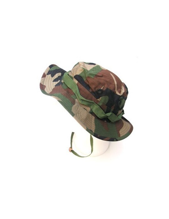 JUNGLE HAT WITH BRIM IN WOODLAND COTTON [JM-014W]