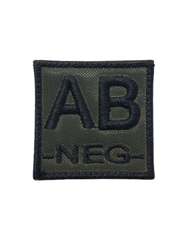 DEFCON 5 PATCH GRUPPO SANGUIGNO RICAMATO VERDE ''AB NEGATIVO'' [D5-TVGS-NEG OD AB]