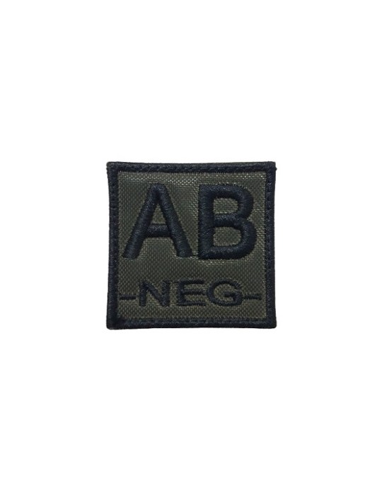 DEFCON 5 PATCH GRUPPO SANGUIGNO RICAMATO VERDE ''AB NEGATIVO'' [D5-TVGS-NEG OD AB]