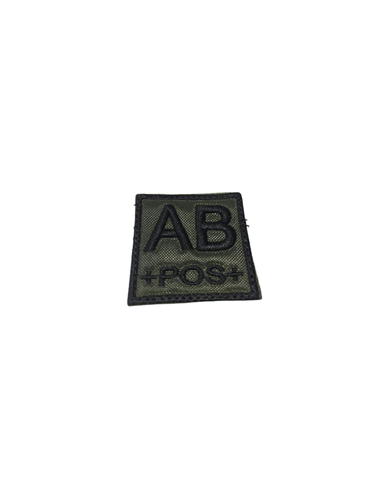 DEFCON 5 PATCH GRUPPO SANGUIGNO RICAMATO VERDE ''AB POSITIVO'' [D5-TVGS-POS OD AB]