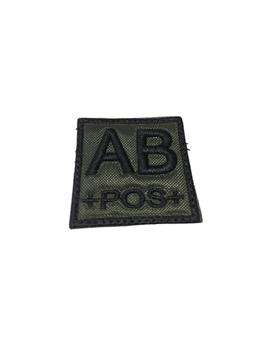 DEFCON 5 PATCH GRUPPO SANGUIGNO RICAMATO VERDE ''AB POSITIVO'' [D5-TVGS-POS OD AB]