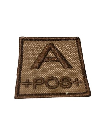 DEFCON 5 PATCH GRUPPO SANGUIGNO RICAMATO TAN ''A POSITIVO'' [D5-TVGS-POS T A]