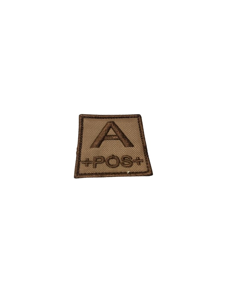 DEFCON 5 PATCH GRUPPO SANGUIGNO RICAMATO TAN ''A POSITIVO'' [D5-TVGS-POS T A]