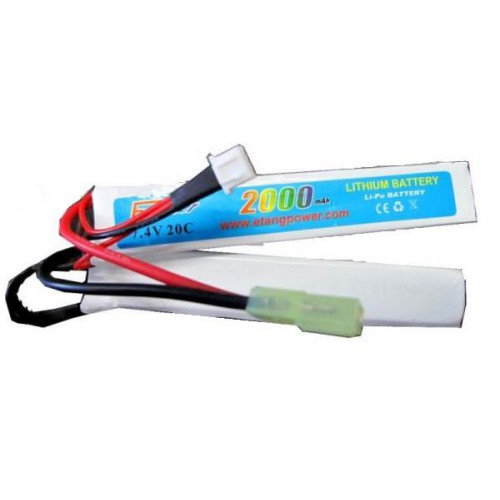 LIPO BATTERY 7.4X2000mah 20C E-POWER FOR CRANE STOCK [7.4X2000 CQB]