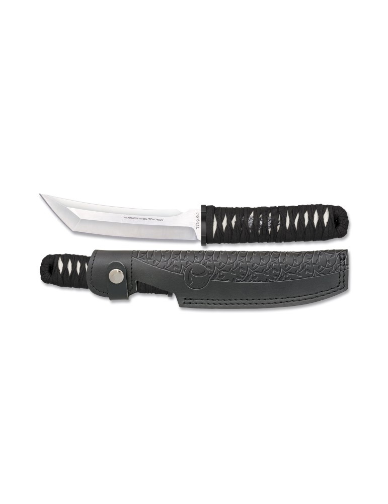 CUCHILLO TOKISU HOJA FIJA CON FUNDA DE CUERO HOJA DE 15 CM [32470]