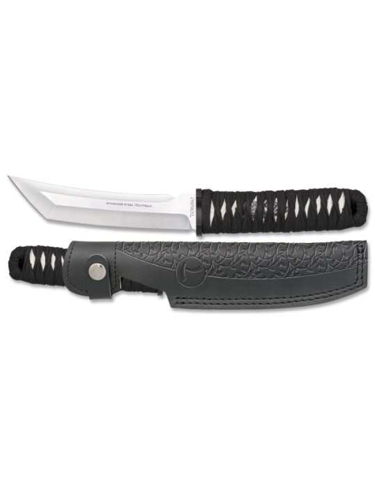 CUCHILLO TOKISU HOJA FIJA CON FUNDA DE CUERO HOJA DE 15 CM [32470]