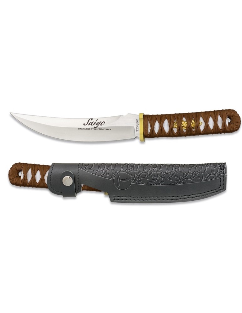 TOKISU FIXED BLADE KNIFE WITH LEATHER SHEATH 17,2 CM BLADE [32553]