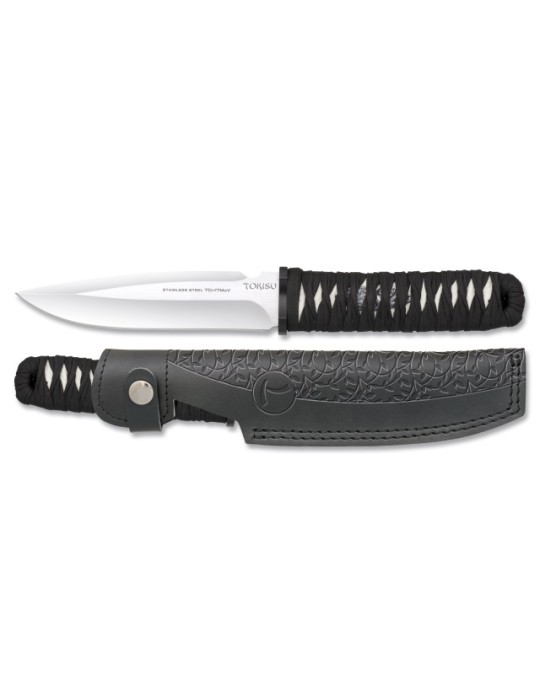 CUCHILLO TOKISU HOJA FIJA CON FUNDA DE CUERO HOJA DE 15 CM [32498]