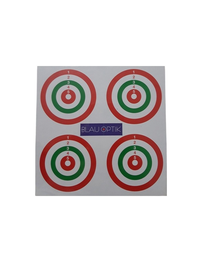 BLAUOPTIK BERSAGLI 14X14 QUATTRO CENTRI TRICOLORE IN CARTONCINO 100 PEZZI [IIN911]