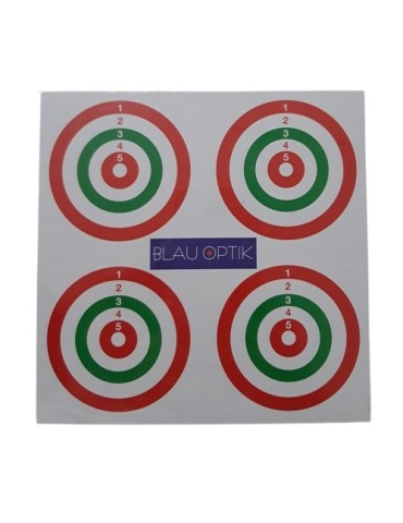 BLAUOPTIK BERSAGLI 14X14 QUATTRO CENTRI TRICOLORE IN CARTONCINO 100 PEZZI [IIN911] 2