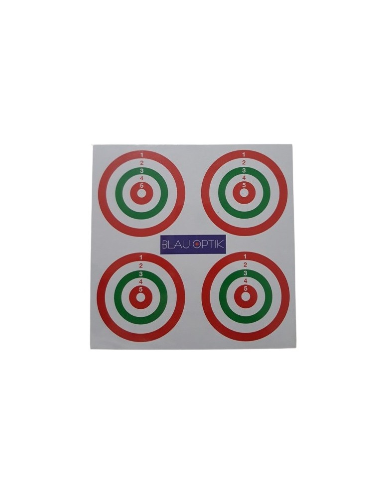 BLAUOPTIK BERSAGLI 14X14 QUATTRO CENTRI TRICOLORE IN CARTONCINO 100 PEZZI [IIN911]