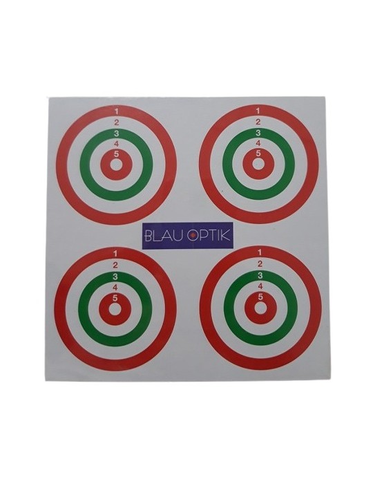 BLAUOPTIK BERSAGLI 14X14 QUATTRO CENTRI TRICOLORE IN CARTONCINO 100 PEZZI [IIN911]