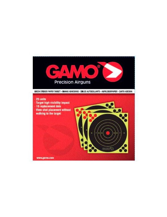 GAMO BERSAGLIO ADESIVO REATTIVO 20X20 CM, 25 PEZZI [6212630]
