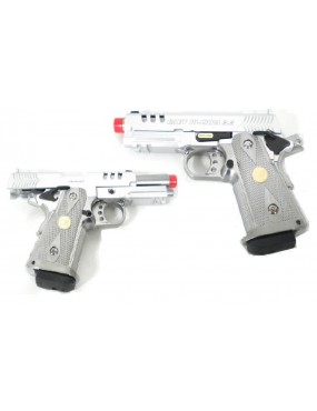 C45LB HI-CAPA 3.8 BABY TACTICAL GAS SCARRELLANTE FULL METAL SILVER  [GGB 310TS] 2