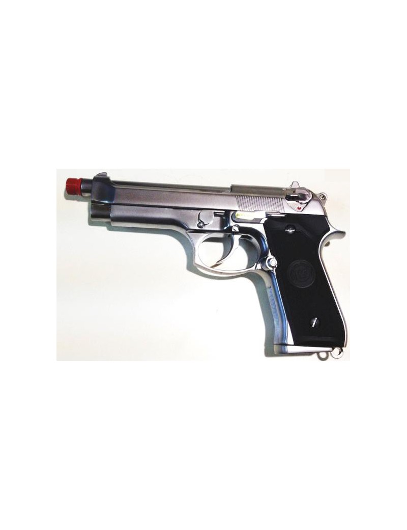 M92S PISTOLET À SOUFFLAGE SPÉCIAL COMBAT À GAZ FULL METAL SILVER WE [W051S]