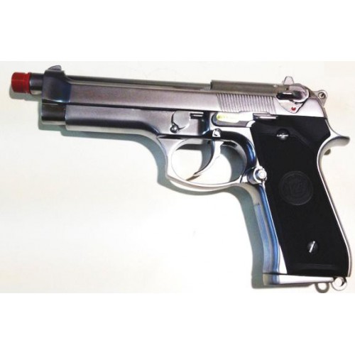 M92S PISTOLET À SOUFFLAGE SPÉCIAL COMBAT À GAZ FULL METAL SILVER WE [W051S]