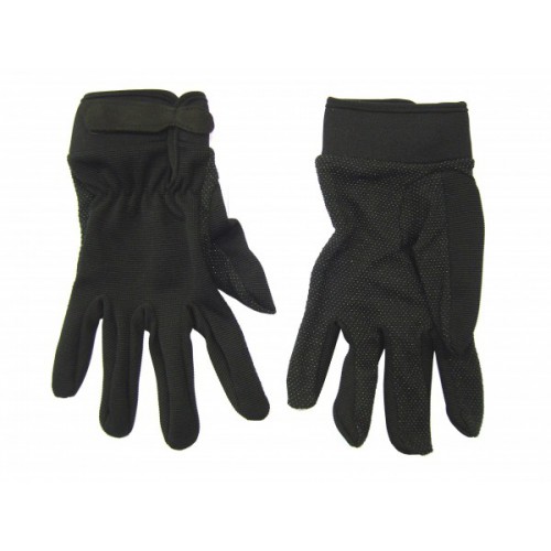 BLACK GLOVES IN TECHNICAL FABRIC [GL511B]