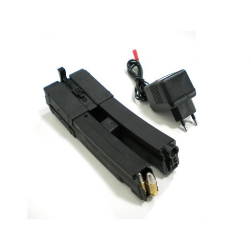 2 CARICATORI ELETTRICI NERO 350pz PER SERIE MP5  [B40]