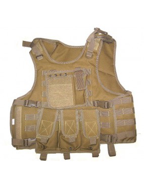 CORPETTO TATTICO TAN CON 8 TASCHE E SISTEMA MOLLE  [RP-322TAN]