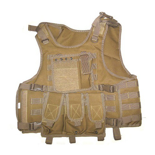 CORPETTO TATTICO TAN CON 8 TASCHE E SISTEMA MOLLE  [RP-322TAN]
