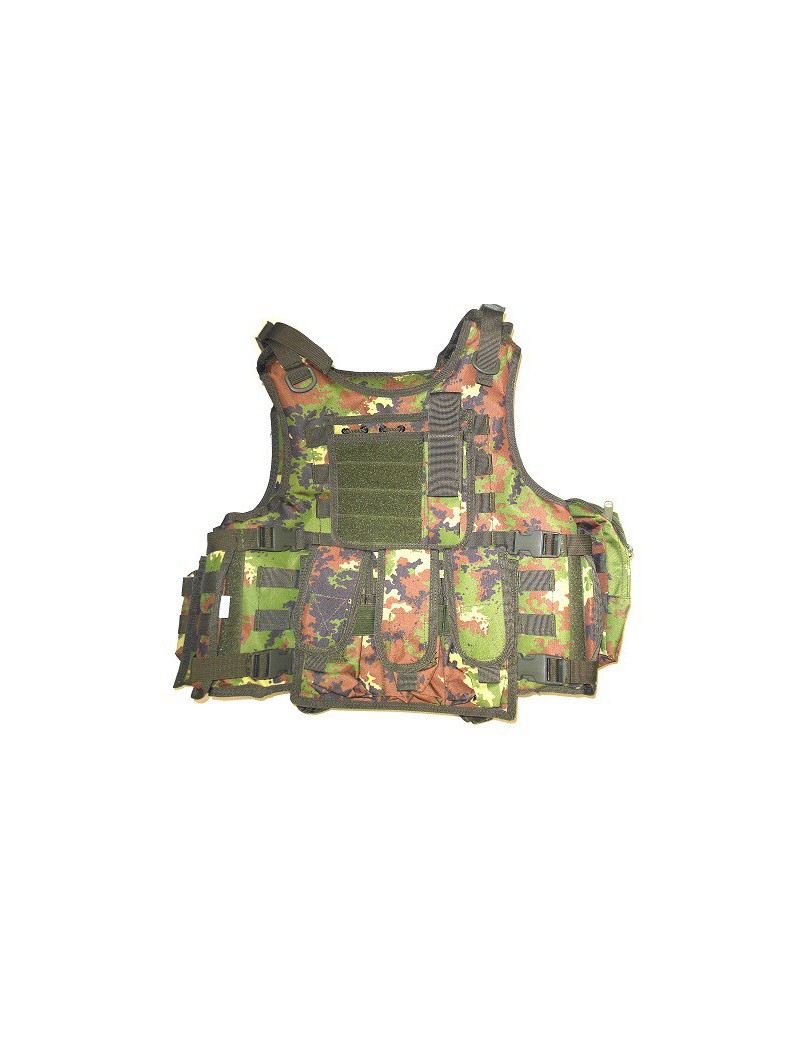 CORPETTO TATTICO VEGETATO CON 8 TASCHE E SISTEMA MOLLE  [RP-322-TC]