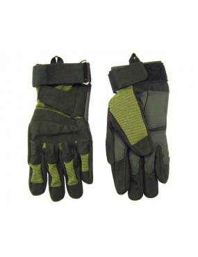 GANTS TACTIQUES VERTS EN CORDURA RENFORCÉS EN CUIR ECO. [GL38V]