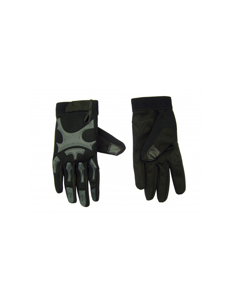 GUANTI TECNO TATTICI NERI IN CORDURA E CAUCIU'   [GL50B]