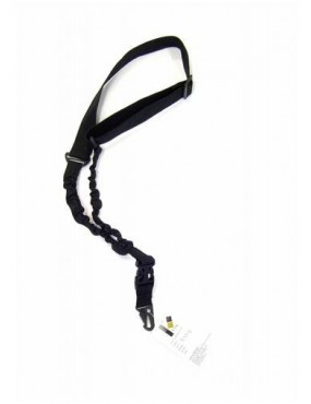 CINGHIA TRACOLLA NERA A UN PUNTO IN CORDURA ELASTICIZZATO [BX10B]