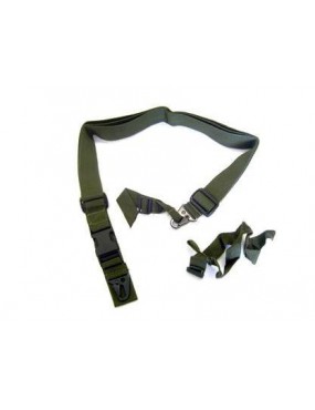 CINGHIA DA TRACOLLA A TRE PUNTI VERDE DA 4CM METAL CLIP [KR018V]