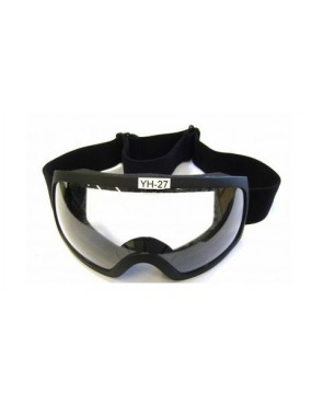 BLACK SNOW BOMBER GOGGLE WITH PLEXYGLASS LENS [YH27]