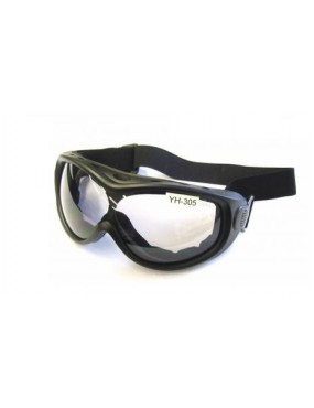 SPORT ROUND BLACK MASK WITH PLEXYGLASS LENS [YH305]