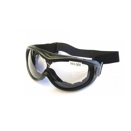 SCHWARZE SPORT RUNDE BRILLE MIT PLEXYGLASLINSE [YH305]