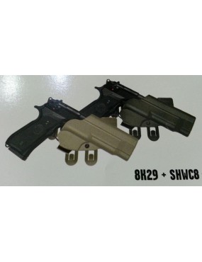 FONDINA SHWC8+8K29 PER GLOCK 17-22-31-37 COLORE NERO CON ATTACCO A MOLLE IN...