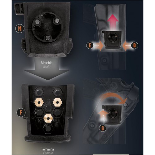 VEGA HOLSTER SISTEMA ROTATIVO E DI DISCONNESSIONE-CONNESSIONE RAPIDA NERO [8K31N]