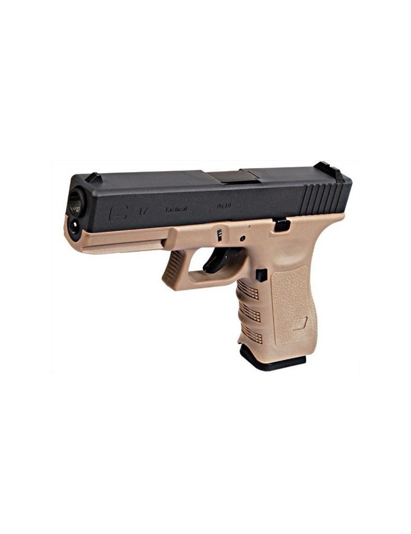GLOCK G17 WE GAS BLOWBACK PISTOL 4 GENERATION BLACK /TAN [W057BT]