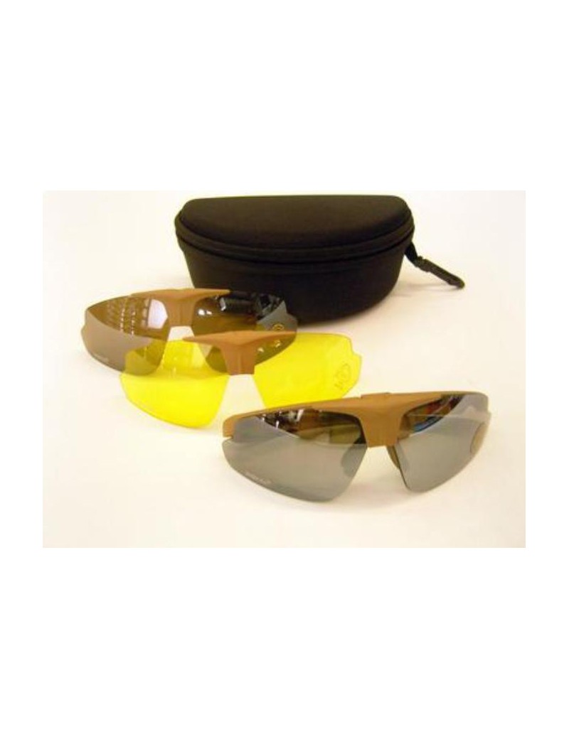 LUNETTES BRUNES EN POLYCARBONATE AVEC LENTILLE NEUTRE, NOIRE, JAUNE [6055T]