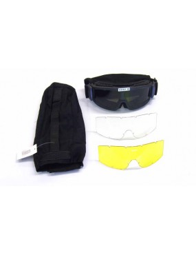 REINFORCED SNOW GOGGLE WITH NEUTRAL, BLACK, YELLOW LENS [6057B]